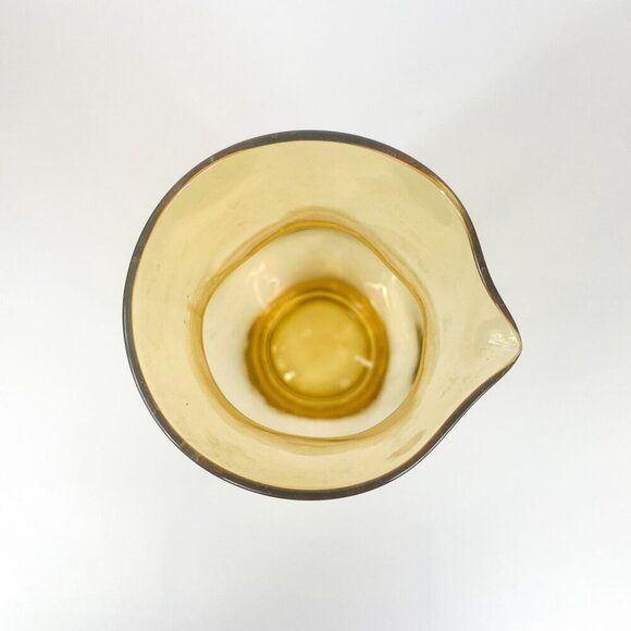 Onda Art Glass Amber Handleless Biomorphic Freeform Pitcher Cocktail Mixer - Picture 6 of 7